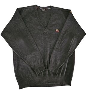 PAUL & SHARK dark gray knit v-neck sweater pullover large